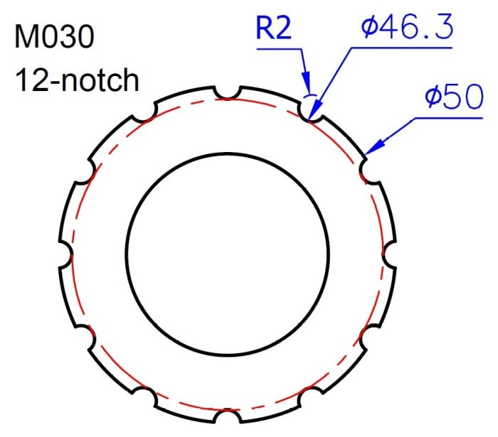 Ключ Ice Toolz M030 знімач д/каретки Praxis ® Works ® M30 (12-пазів 48-50mm)