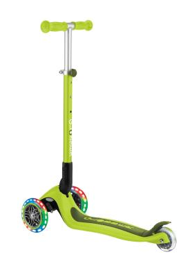 Самокат GLOBBER серии PRIMO FOLDABLE LIGHTS, зелёный, колеса с подсветкой, до 50кг, 3+