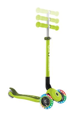 Самокат GLOBBER серии PRIMO FOLDABLE LIGHTS, зелёный, колеса с подсветкой, до 50кг, 3+