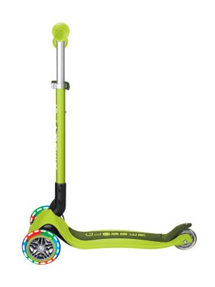 Самокат GLOBBER серии PRIMO FOLDABLE LIGHTS, зелёный, колеса с подсветкой, до 50кг, 3+