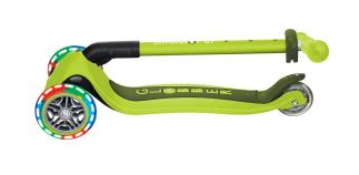 Самокат GLOBBER серии PRIMO FOLDABLE LIGHTS, зелёный, колеса с подсветкой, до 50кг, 3+