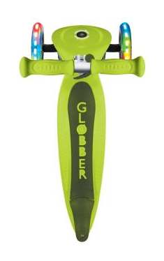 Самокат GLOBBER серии PRIMO FOLDABLE LIGHTS, зелёный, колеса с подсветкой, до 50кг, 3+