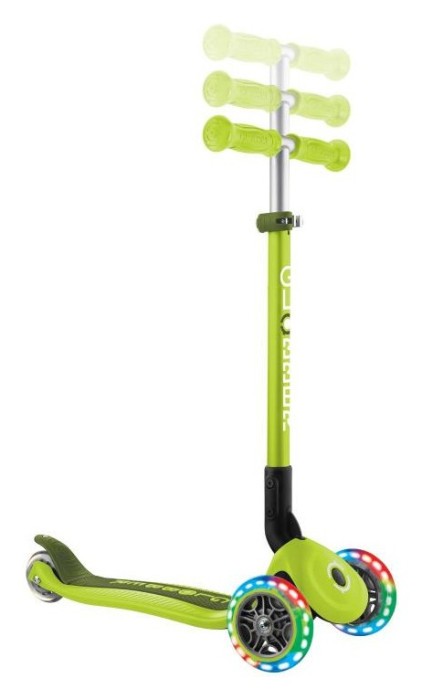 Самокат GLOBBER серії PRIMO FOLDABLE LIGHTS, зелений, колеса з підсвіткою, до 50кг, 3+, укр, укр