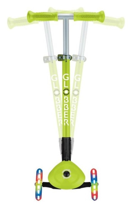 Самокат GLOBBER серії PRIMO FOLDABLE LIGHTS, зелений, колеса з підсвіткою, до 50кг, 3+, укр, укр