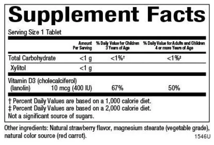 Vitamin D3 10 mcg (400 IU) - 250 tabs Berry Bunch