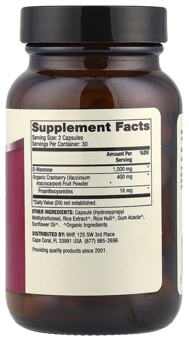 D-Mannose and Cranberry Extract - 60 caps (До 10.26)