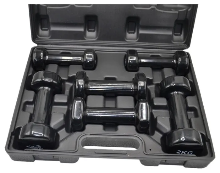 Набір гантелей у кейсі 9 кг. PowerPlay 4121 Fitness Dumbells (2шт.*1кг. 2шт.*1,5кг. 2шт.*2кг.)