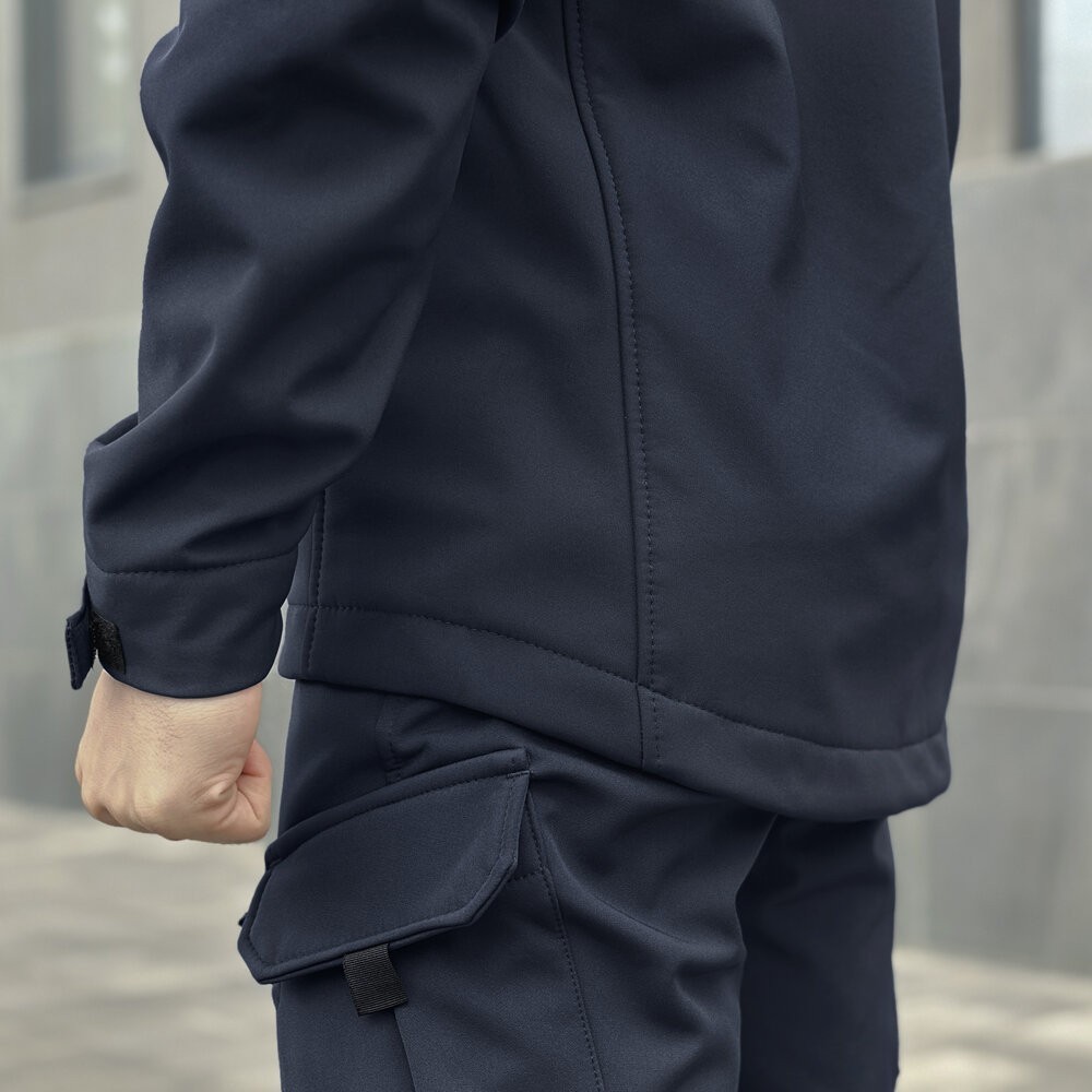 Темно-синя чоловіча демісезонна куртка Pobedov Motive із липучками