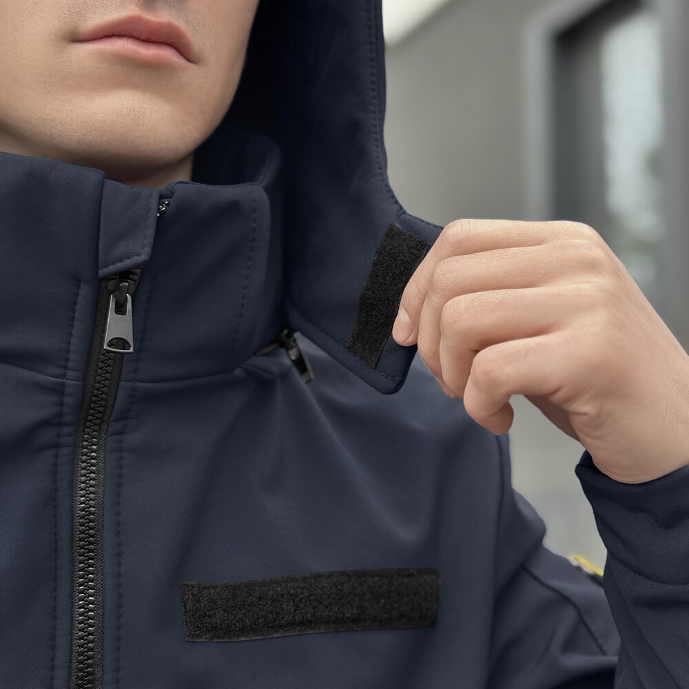 Темно-синя чоловіча демісезонна куртка Pobedov Motive із липучками, укр, укр