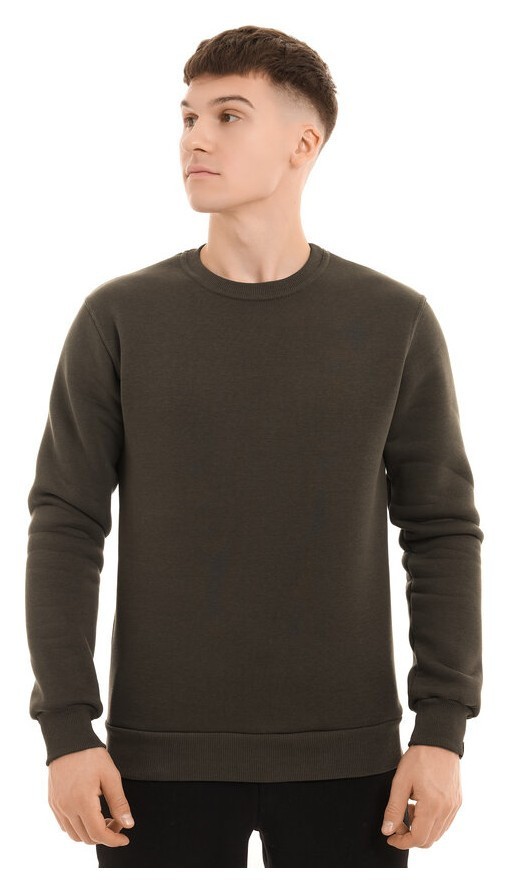 Свитшот мужской однотонный хаки Pobedov 007 ЗИМА