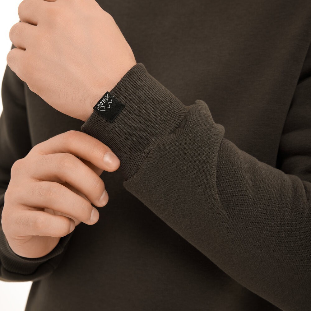 Свитшот мужской однотонный хаки Pobedov 007 ЗИМА