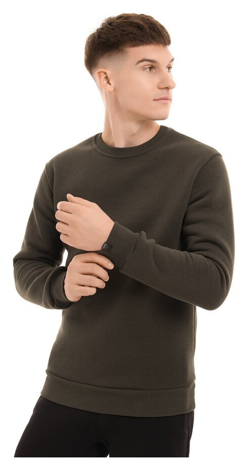 Свитшот мужской однотонный хаки Pobedov 007 ЗИМА