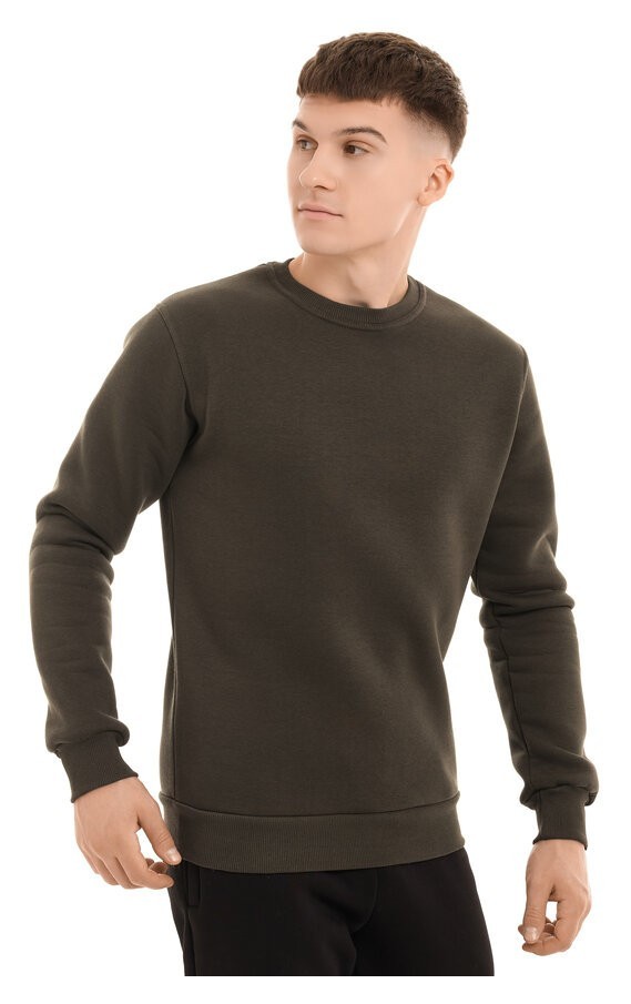 Свитшот мужской однотонный хаки Pobedov 007 ЗИМА