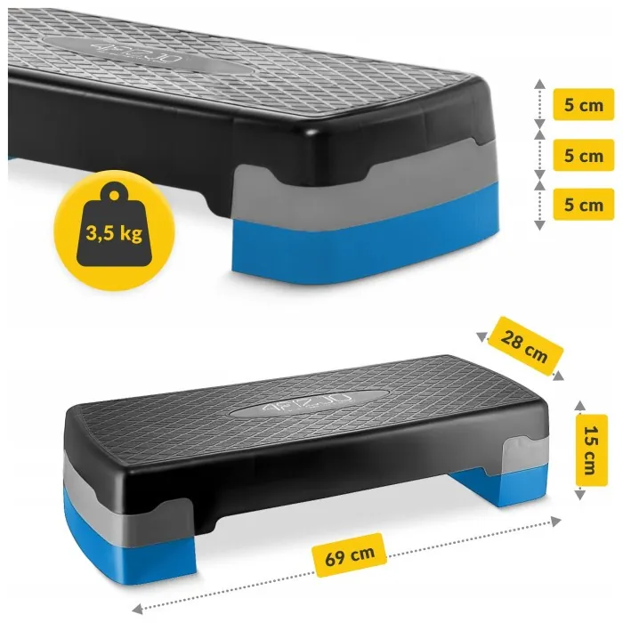 Степь-платформа 2-ступенчатая 4FIZJO 69 х 28 х 10-15 см Black/Blue (P-5907222931370)