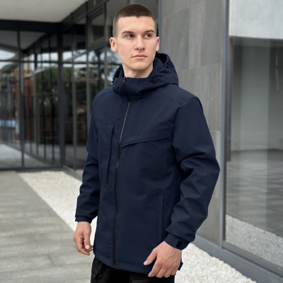 Темно-синя чоловіча повсякденна куртка на весну і осінь Pobedov Shum