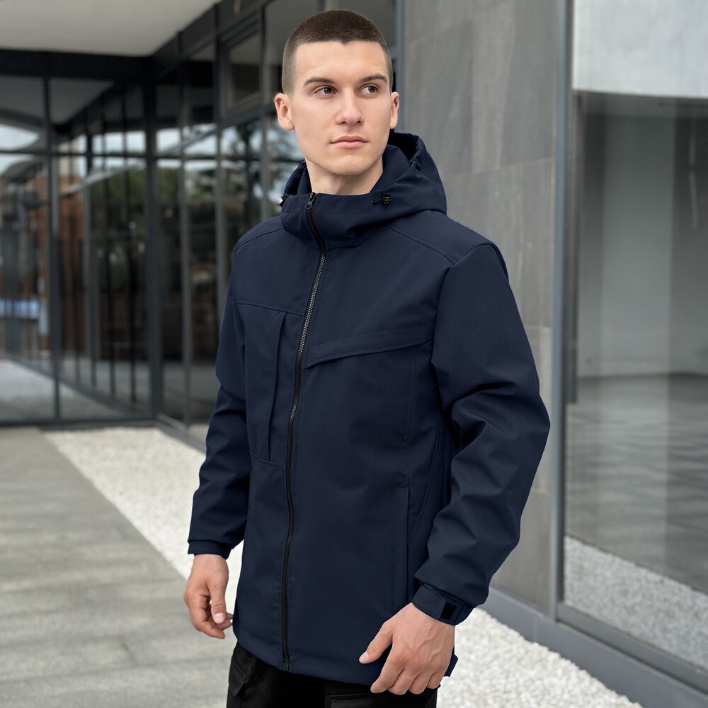 Темно-синя чоловіча повсякденна куртка на весну і осінь Pobedov Shum, укр, укр