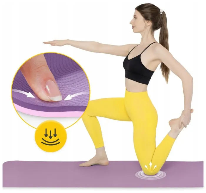 Коврик (мат) спортивный 4FIZJO TPE 180 x 60 x 1 см для йоги и фитнеса Violet/Pink (P-5907739316967)