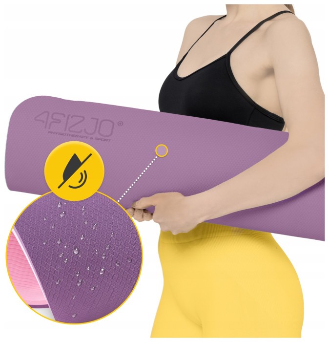 Коврик (мат) спортивный 4FIZJO TPE 180 x 60 x 1 см для йоги и фитнеса Violet/Pink (P-5907739316967)