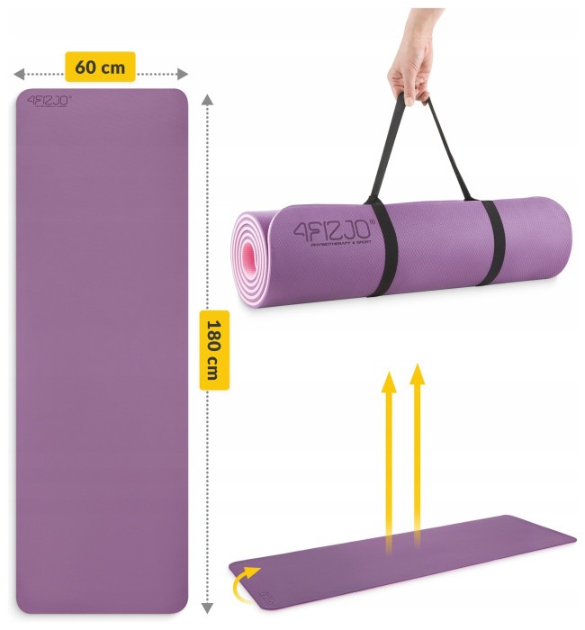 Коврик (мат) спортивный 4FIZJO TPE 180 x 60 x 1 см для йоги и фитнеса Violet/Pink (P-5907739316967)
