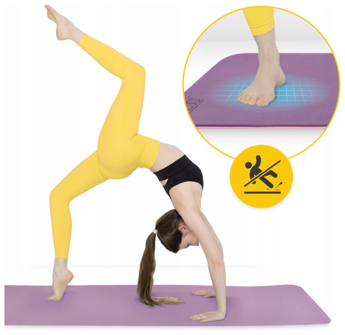 Коврик (мат) спортивный 4FIZJO TPE 180 x 60 x 1 см для йоги и фитнеса Violet/Pink (P-5907739316967)