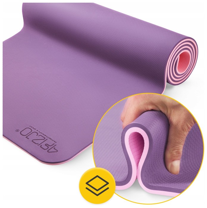 Коврик (мат) спортивный 4FIZJO TPE 180 x 60 x 1 см для йоги и фитнеса Violet/Pink (P-5907739316967)