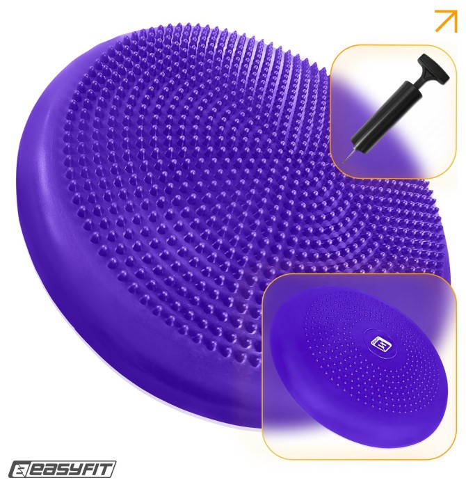 Балансувальна подушка масажна EasyFit Balance Cushion-A фіолетова + насос