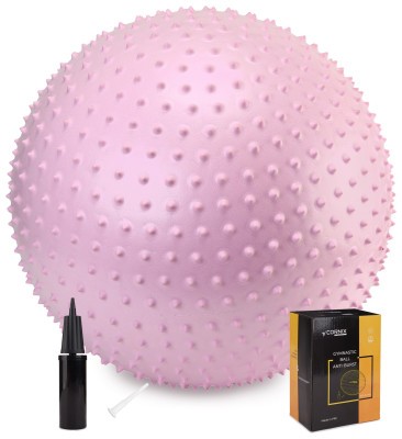 М'яч для фітнесу (фітбол) Cornix 55 см масажний Anti-Burst XR-0473 Light Pink