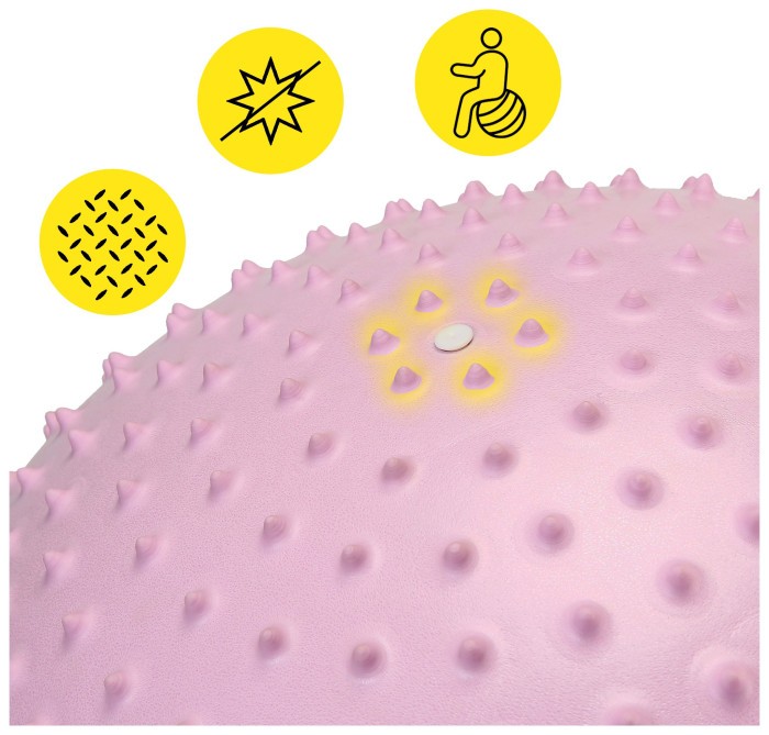 М'яч для фітнесу (фітбол) Cornix 55 см масажний Anti-Burst XR-0473 Light Pink