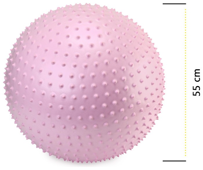 М'яч для фітнесу (фітбол) Cornix 55 см масажний Anti-Burst XR-0473 Light Pink