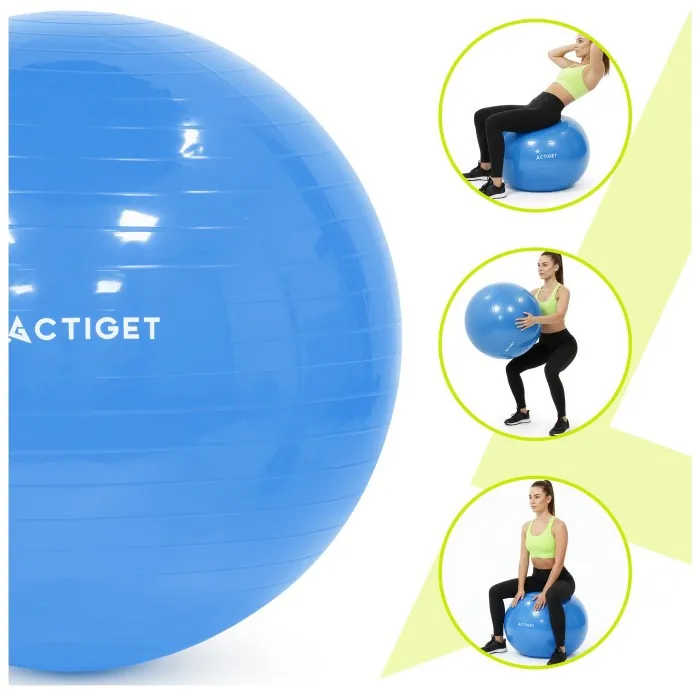 М'яч для фітнесу (фітбол) Actiget 75 см з насосом ACT0147 Blue