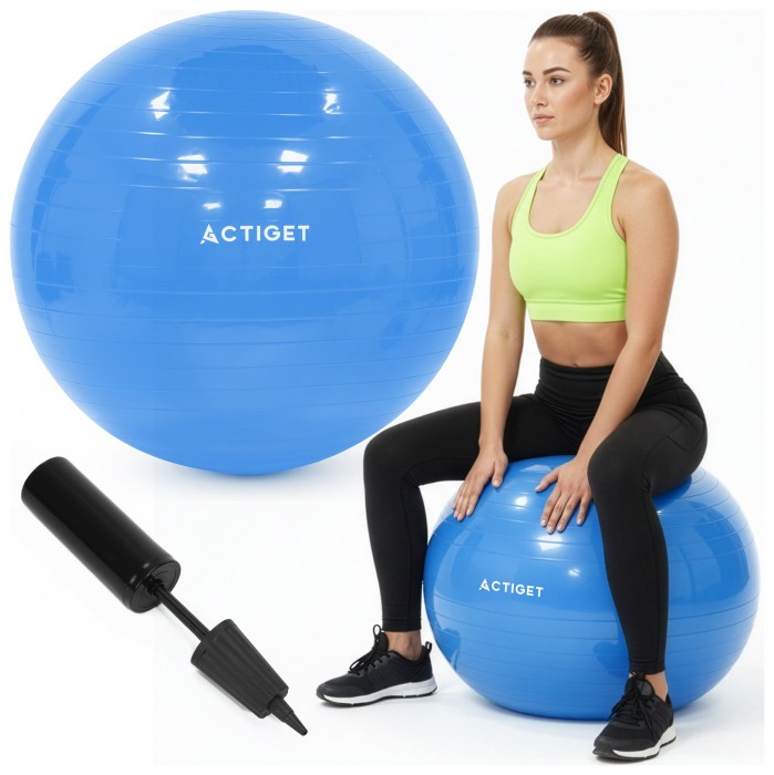 М'яч для фітнесу (фітбол) Actiget 75 см з насосом ACT0147 Blue