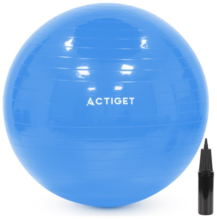 М'яч для фітнесу (фітбол) Actiget 75 см з насосом ACT0147 Blue