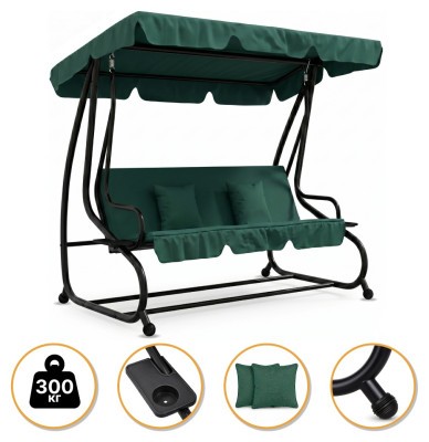 Велика гойдалка з подушками LEOBRO Luxury Green (LB-1043)