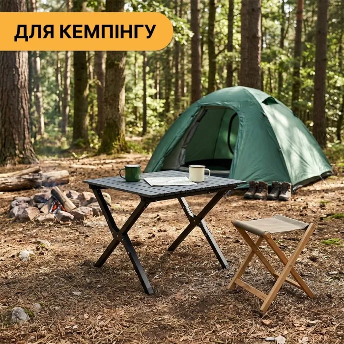 Раскладной туристический стол LEOBRO Camp Black M (LB-1066)