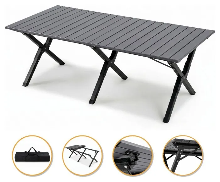 Розкладний туристичний стіл LEOBRO Camp Black XL (LB-1070)