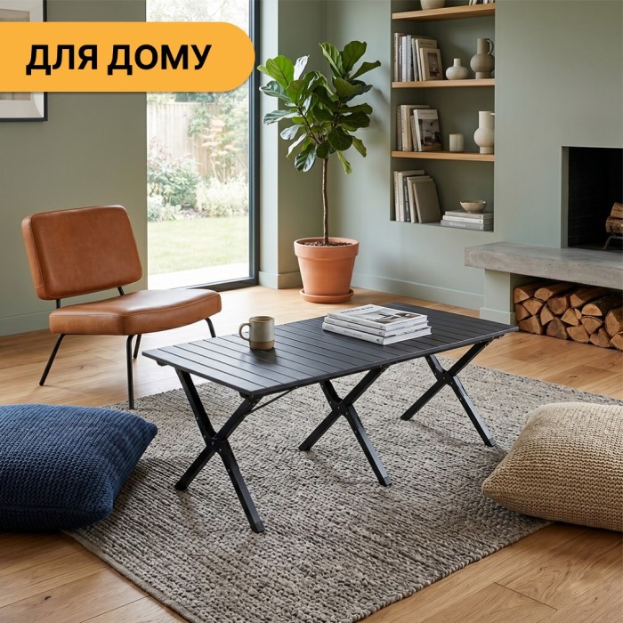 Розкладний туристичний стіл LEOBRO Camp Black XL (LB-1070)