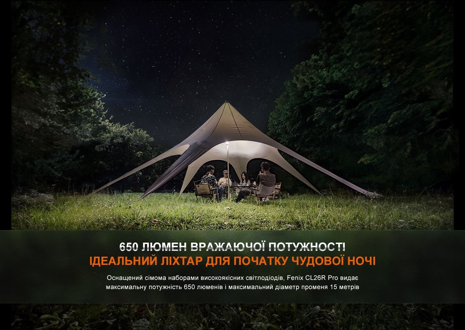 Ліхтар кемпінговий Fenix CL26R Pro, темно-зелений, укр, укр