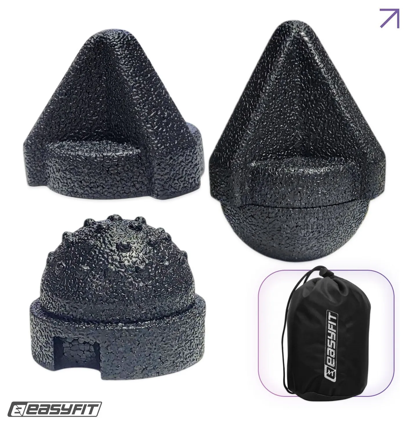 Набір масажерів для МФР EasyFit TriggerSet (4 шт.) (Чорний)