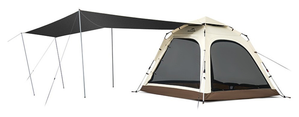 Намет тримісний автоматичний із тентом Naturehike Ango CNK2550WS010, S, коричневий, укр, укр