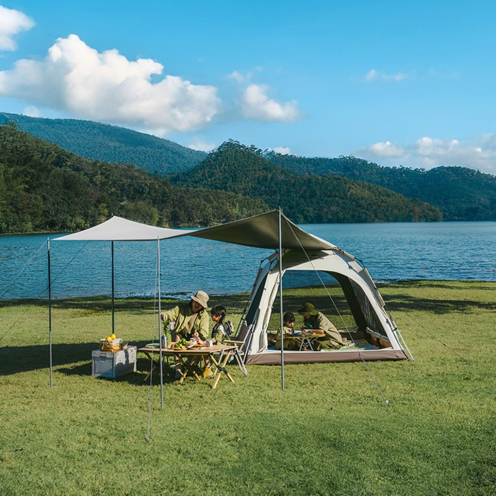 Намет тримісний автоматичний із тентом Naturehike Ango CNK2550WS010, S, коричневий