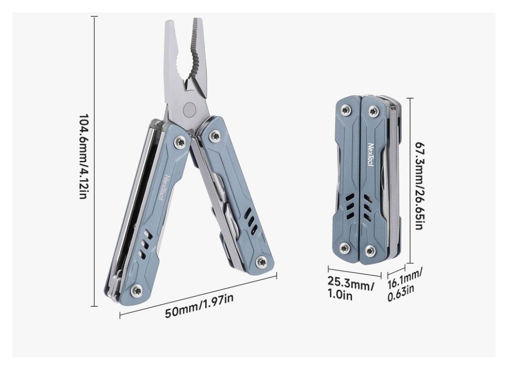 Мультитул NexTool Mini Sailor Pliers S11 блакитний, укр, укр