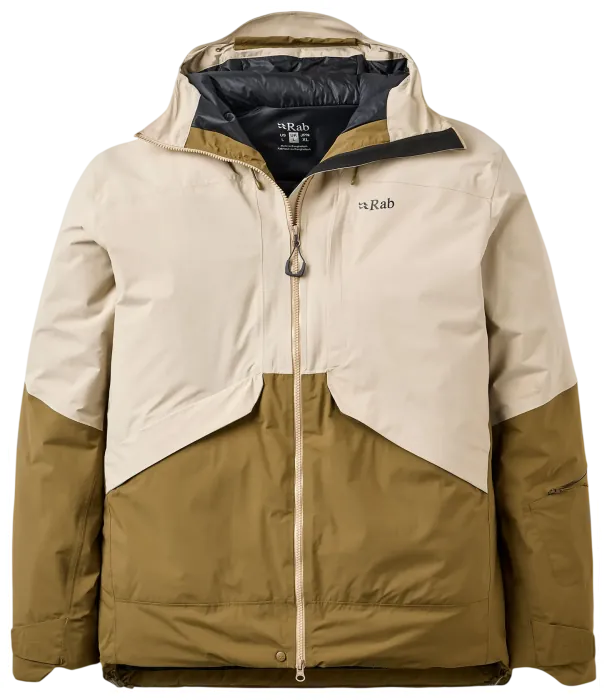 Горнолыжная мужская теплая мембранная куртка Rab Novaline Jacket, Oak/Dark Pebble, L