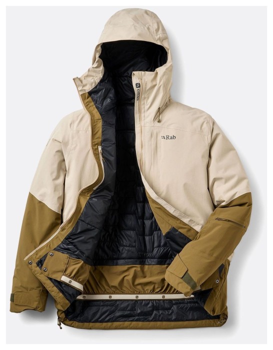 Горнолыжная мужская теплая мембранная куртка Rab Novaline Jacket, Oak/Dark Pebble, L