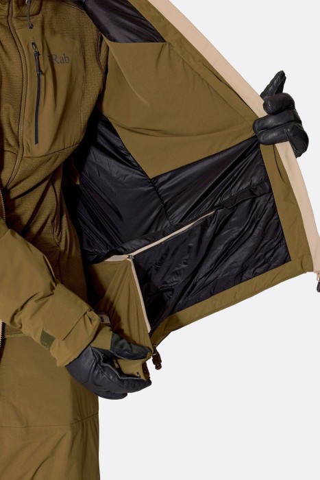 Горнолыжная мужская теплая мембранная куртка Rab Novaline Jacket, Oak/Dark Pebble, L