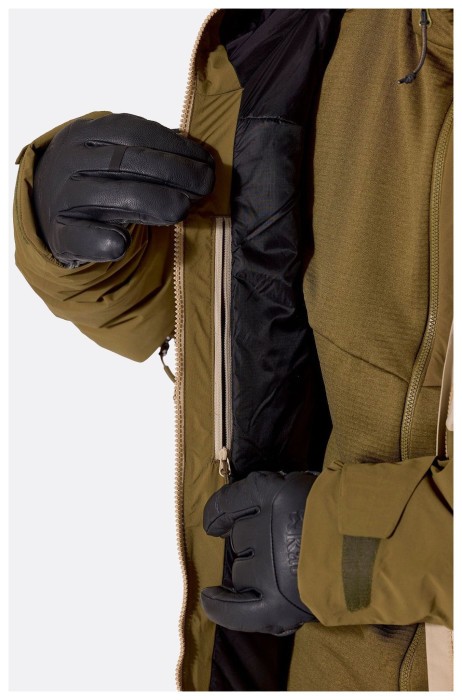 Горнолыжная мужская теплая мембранная куртка Rab Novaline Jacket, Oak/Dark Pebble, L