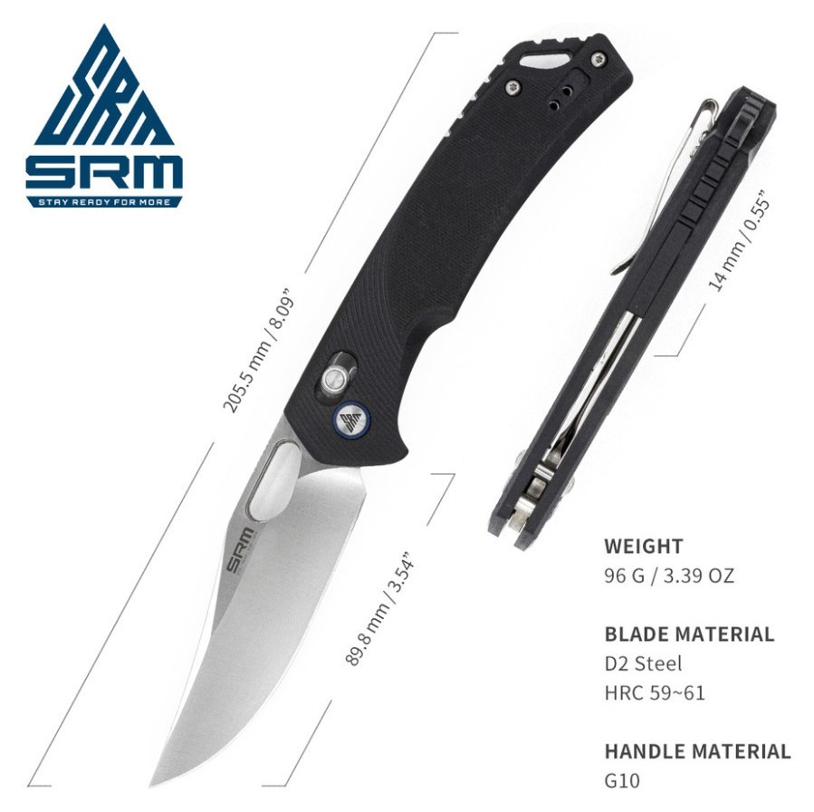 Ніж складаний SRM Retriever 9201, чорний, укр, укр