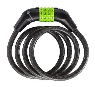 Замок для велосипеда тросовий Cycledesign ROLLER Green (LK0022) (Чорно-зелений)