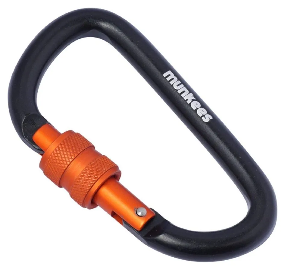 Munkees 3248 карабін D with Screw Lock 8 mm x 80 mm black (3248-BK)