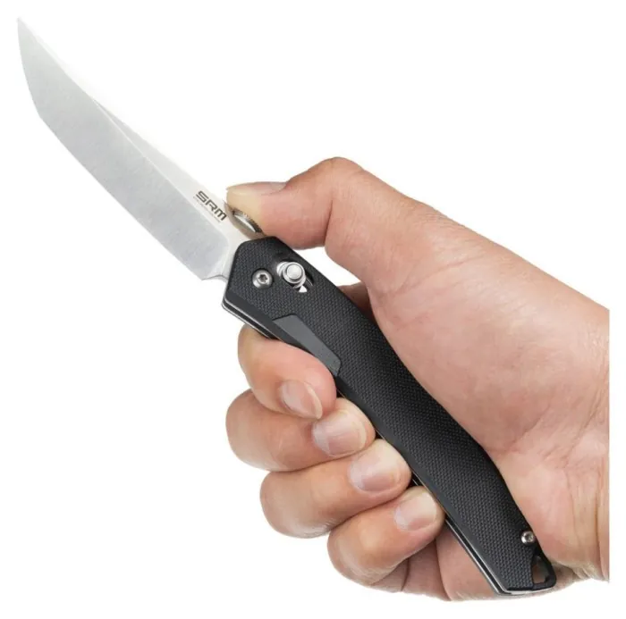 Нож складной туристический SRM 9211-GB2 (9.2 см) 8Cr13MoV/G10 черный