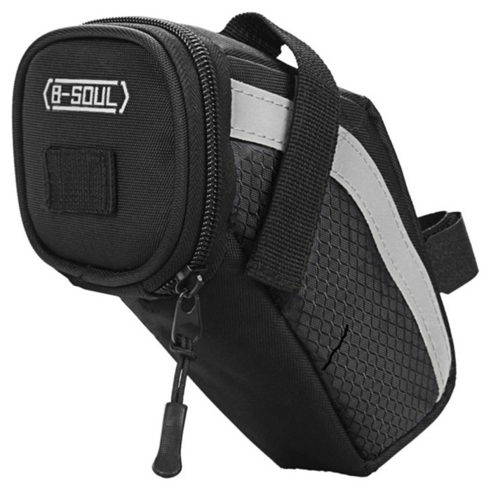 Велосумка під сідло Поліестер 14*13*9 см BEcool BC-BG166 чорний подовжена AM (брендоване пакування), укр, укр